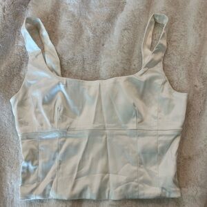 Wilfred Cream Satin Crop Top